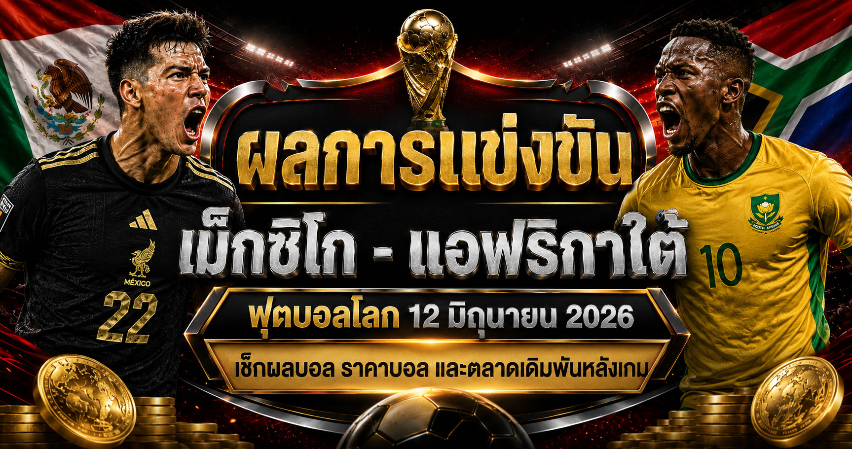ผลการแข่งขันเม็กซิโก แอฟริกาใต้ ราคาบอลหลังเกม