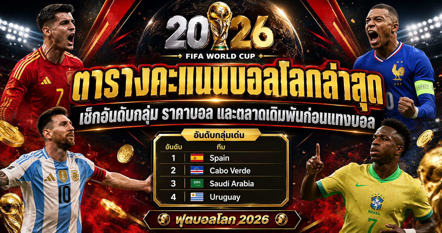 ตารางคะแนนบอลโลกล่าสุดก่อนแทงบอล