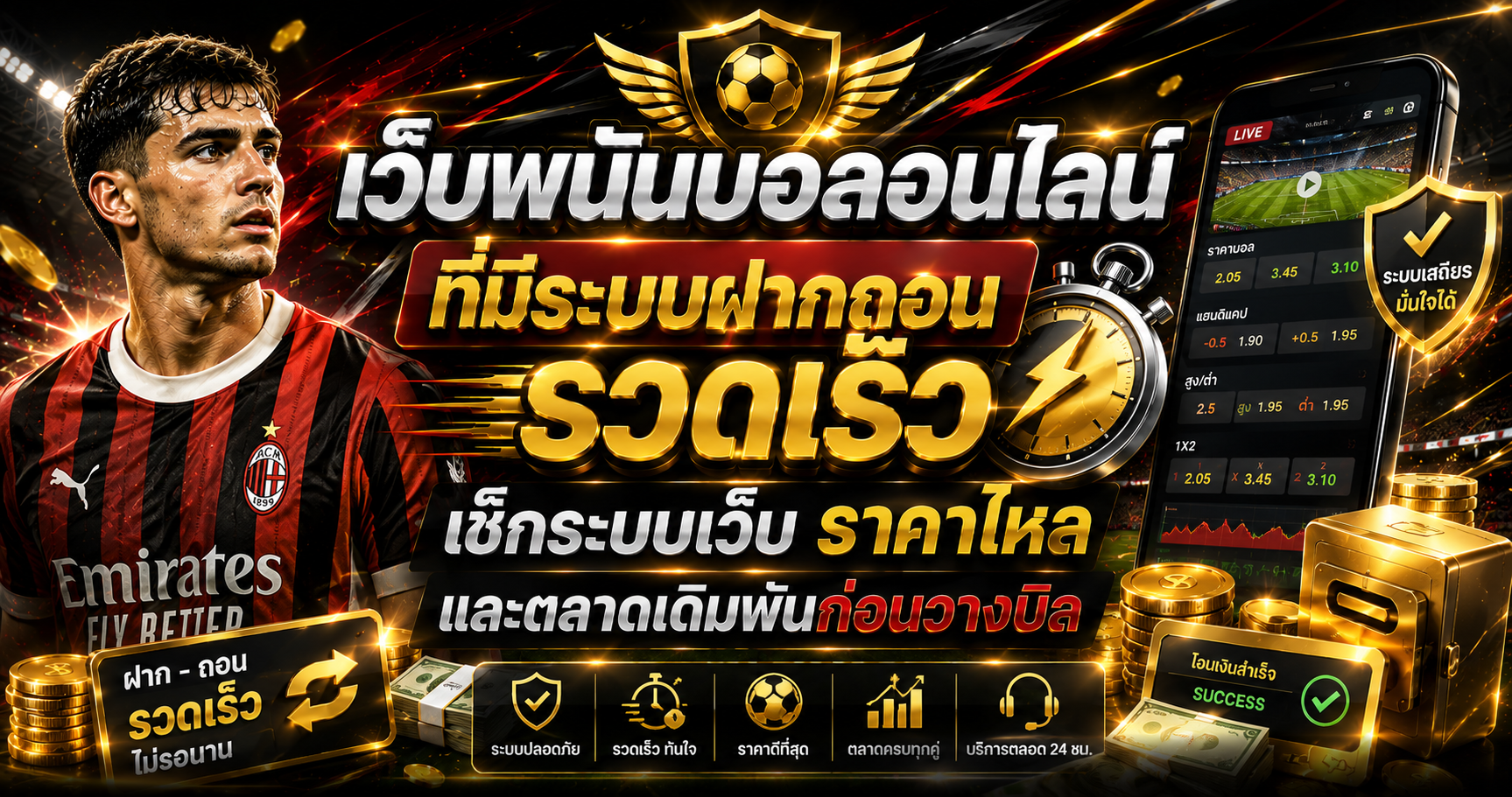 เว็บพนันบอลออนไลน์ที่มีระบบฝากถอนรวดเร็ว